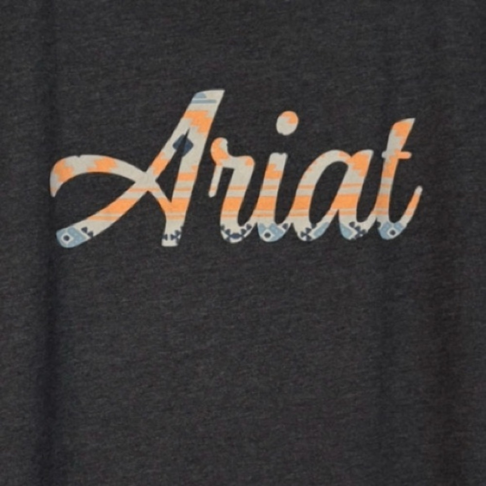 Ariat Gray Western T-Shirt, NWOT, Size Large Short Sleeve, Aztec Logo - Picture 5 of 5